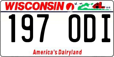 WI license plate 197ODI