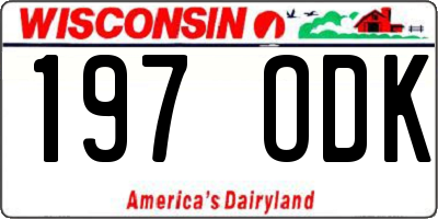 WI license plate 197ODK