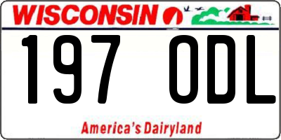 WI license plate 197ODL