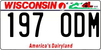 WI license plate 197ODM