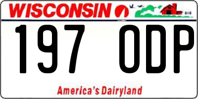 WI license plate 197ODP