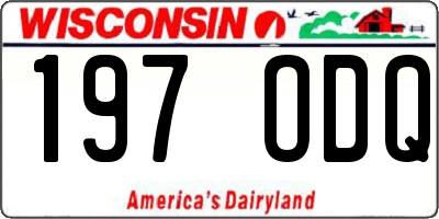 WI license plate 197ODQ