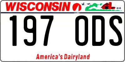 WI license plate 197ODS