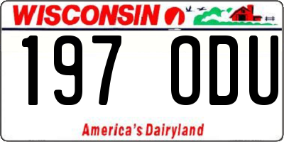 WI license plate 197ODU