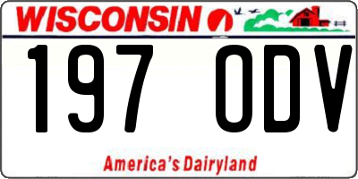 WI license plate 197ODV