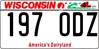 WI license plate 197ODZ