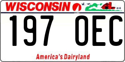 WI license plate 197OEC