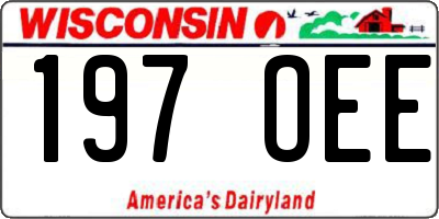 WI license plate 197OEE