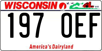 WI license plate 197OEF