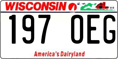 WI license plate 197OEG
