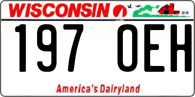 WI license plate 197OEH