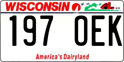 WI license plate 197OEK