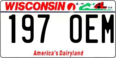WI license plate 197OEM