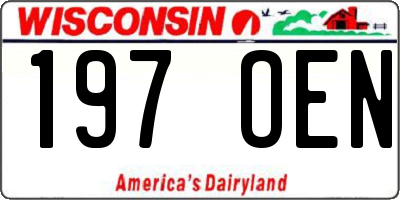 WI license plate 197OEN