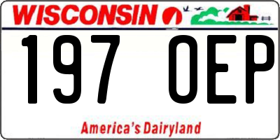 WI license plate 197OEP
