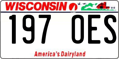 WI license plate 197OES