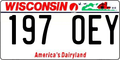 WI license plate 197OEY