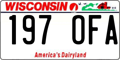WI license plate 197OFA