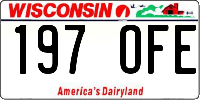 WI license plate 197OFE