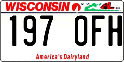 WI license plate 197OFH