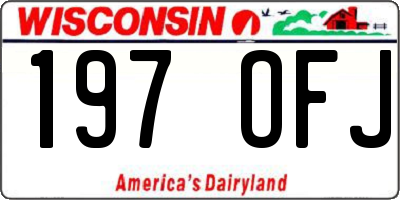 WI license plate 197OFJ