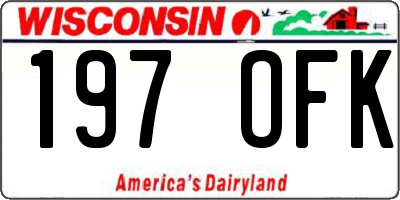 WI license plate 197OFK