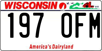 WI license plate 197OFM