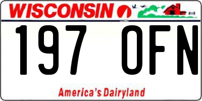 WI license plate 197OFN