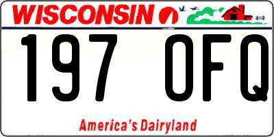 WI license plate 197OFQ