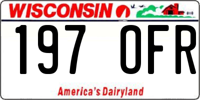 WI license plate 197OFR