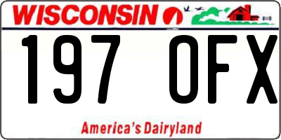 WI license plate 197OFX