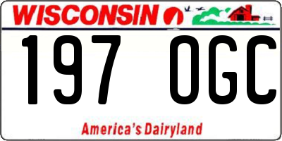 WI license plate 197OGC