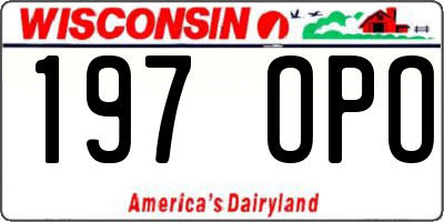 WI license plate 197OPO