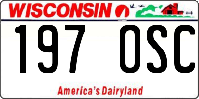 WI license plate 197OSC