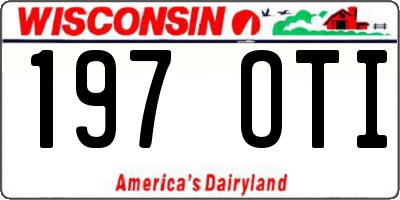 WI license plate 197OTI