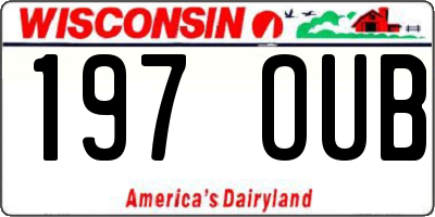 WI license plate 197OUB