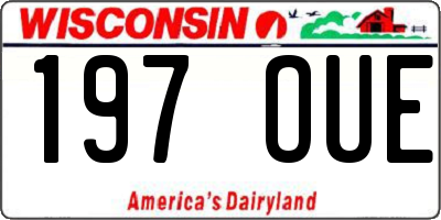 WI license plate 197OUE