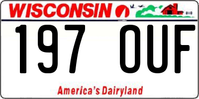 WI license plate 197OUF