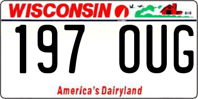 WI license plate 197OUG