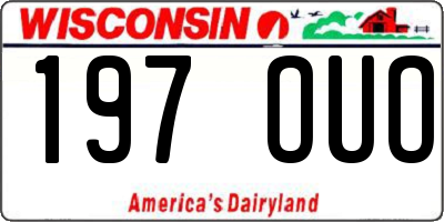 WI license plate 197OUO