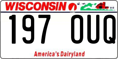 WI license plate 197OUQ