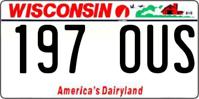 WI license plate 197OUS
