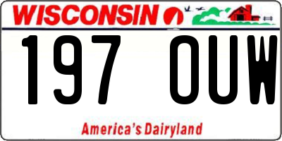 WI license plate 197OUW