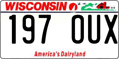 WI license plate 197OUX