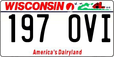 WI license plate 197OVI