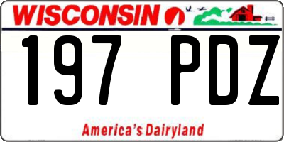 WI license plate 197PDZ