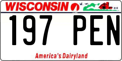 WI license plate 197PEN