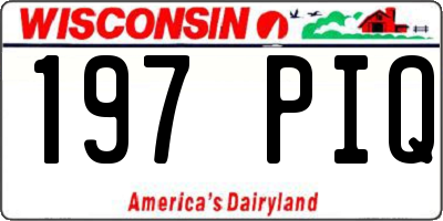 WI license plate 197PIQ
