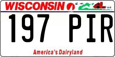WI license plate 197PIR