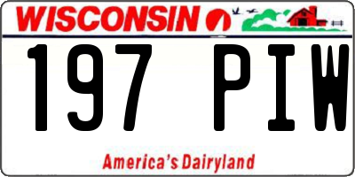 WI license plate 197PIW